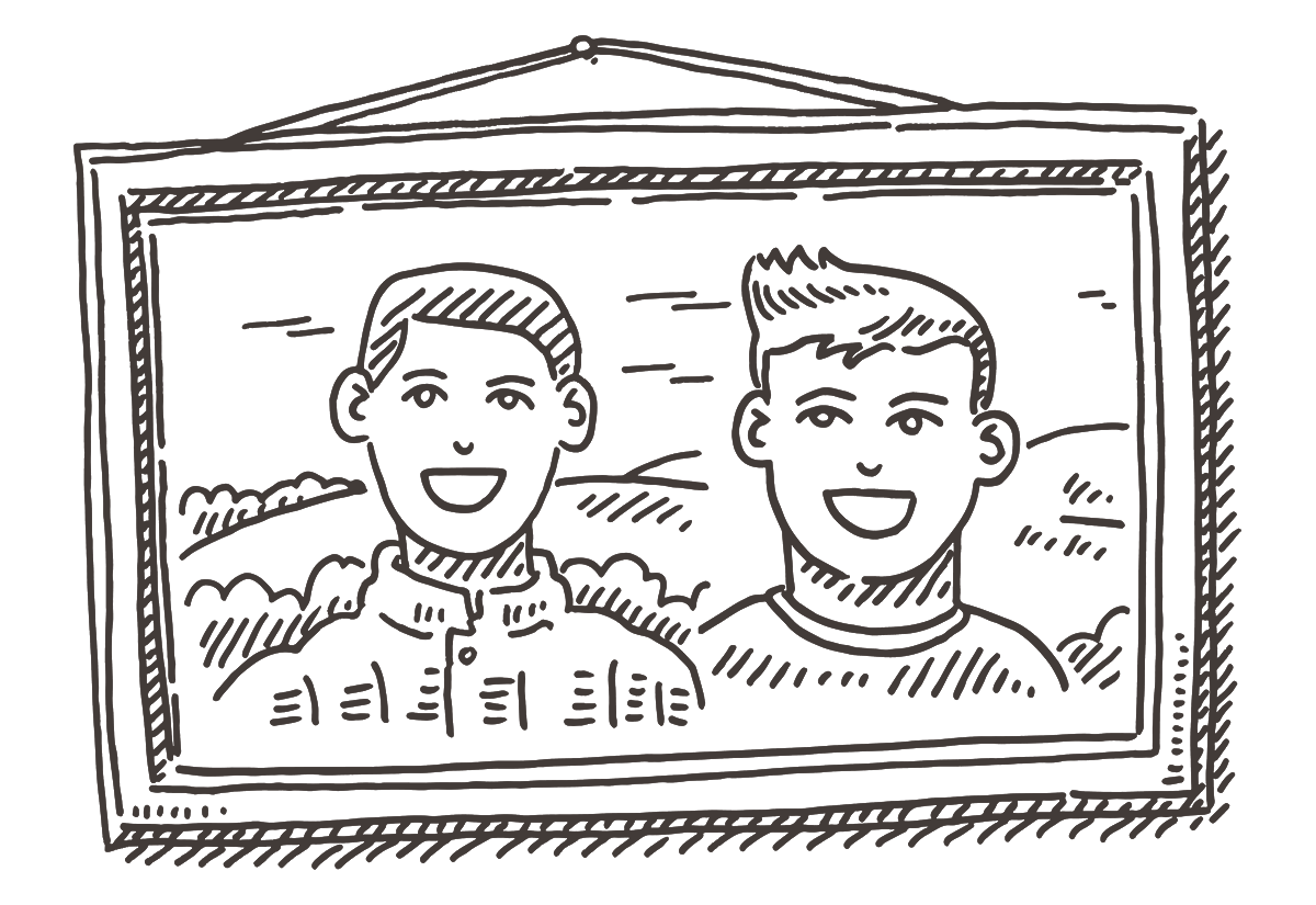 Illustration eines Paares im Gespräch